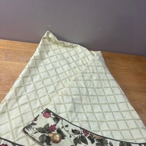 Waverly Oval Fruit‎ Border Lattice Tablecloth Yellow Green 60x76 Harvest
